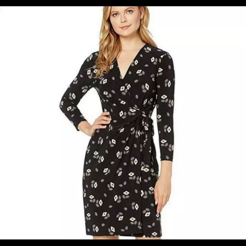Anne Klein Floral Faux-wrap Dress